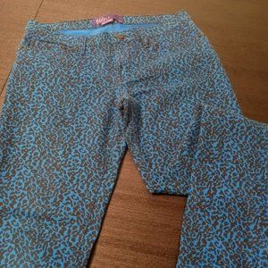 Animal print denim pants